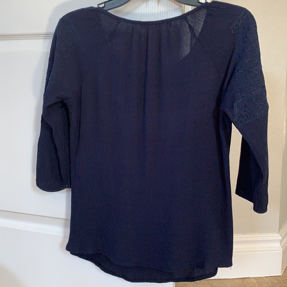 Solitaire Embroidered Navy Top - Picture 4 of 7
